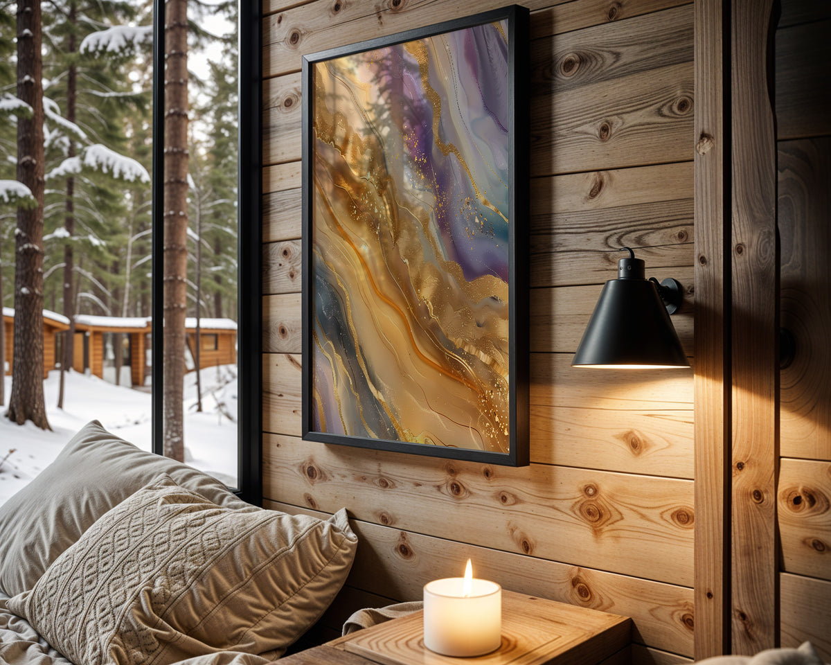 Purple Gold Geode Marble - Wall View