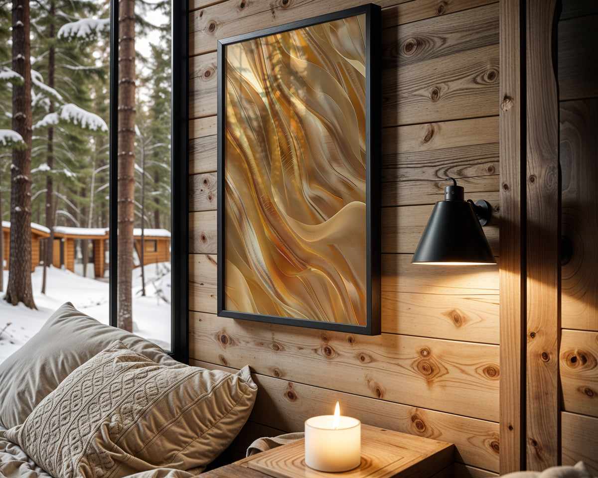 Champagne Gold Wave Silk - Wall View