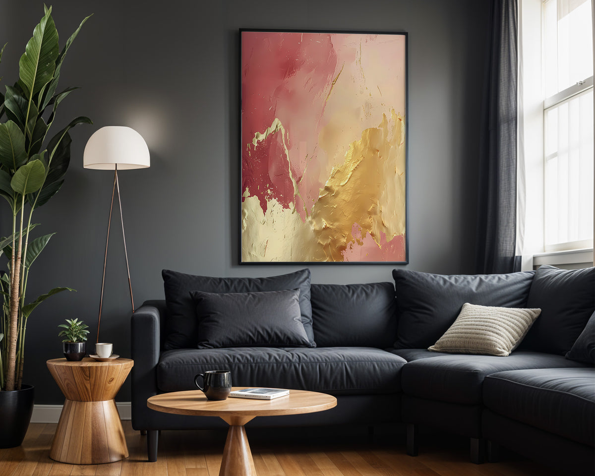 Pink Red Gold Brushed - Alt Wall View