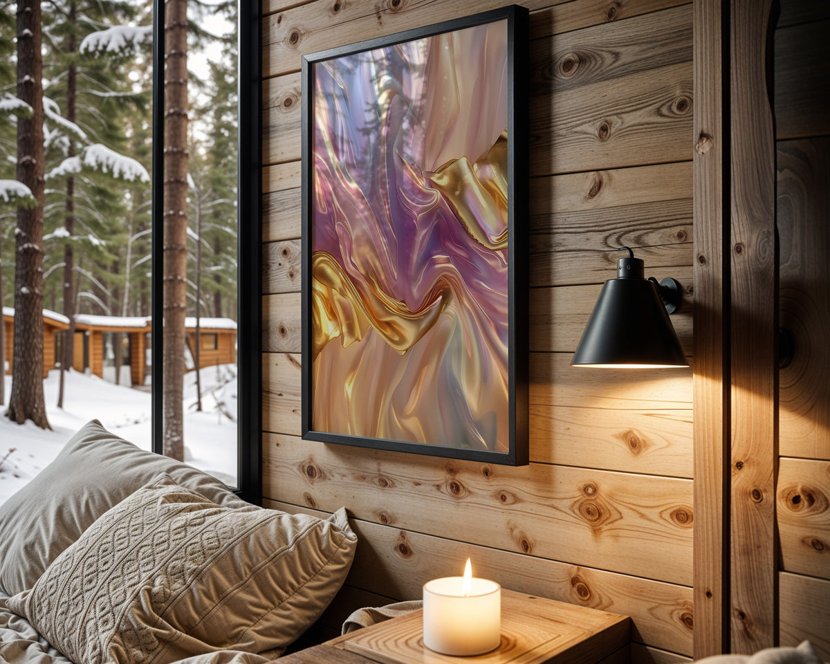 Pastel Gold Liquid Swirl - Wall View