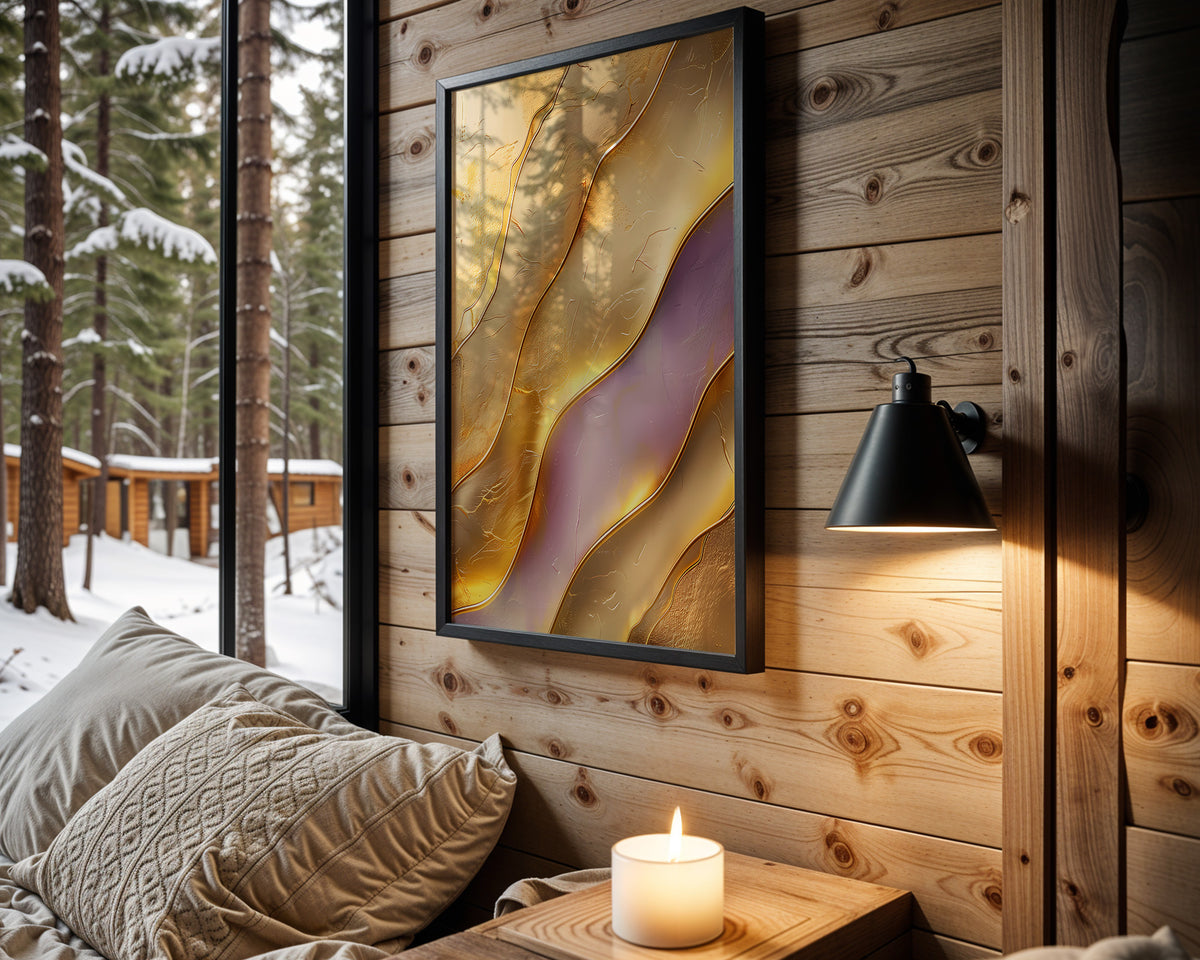 Gold Lavender Wave Bands - Wall View