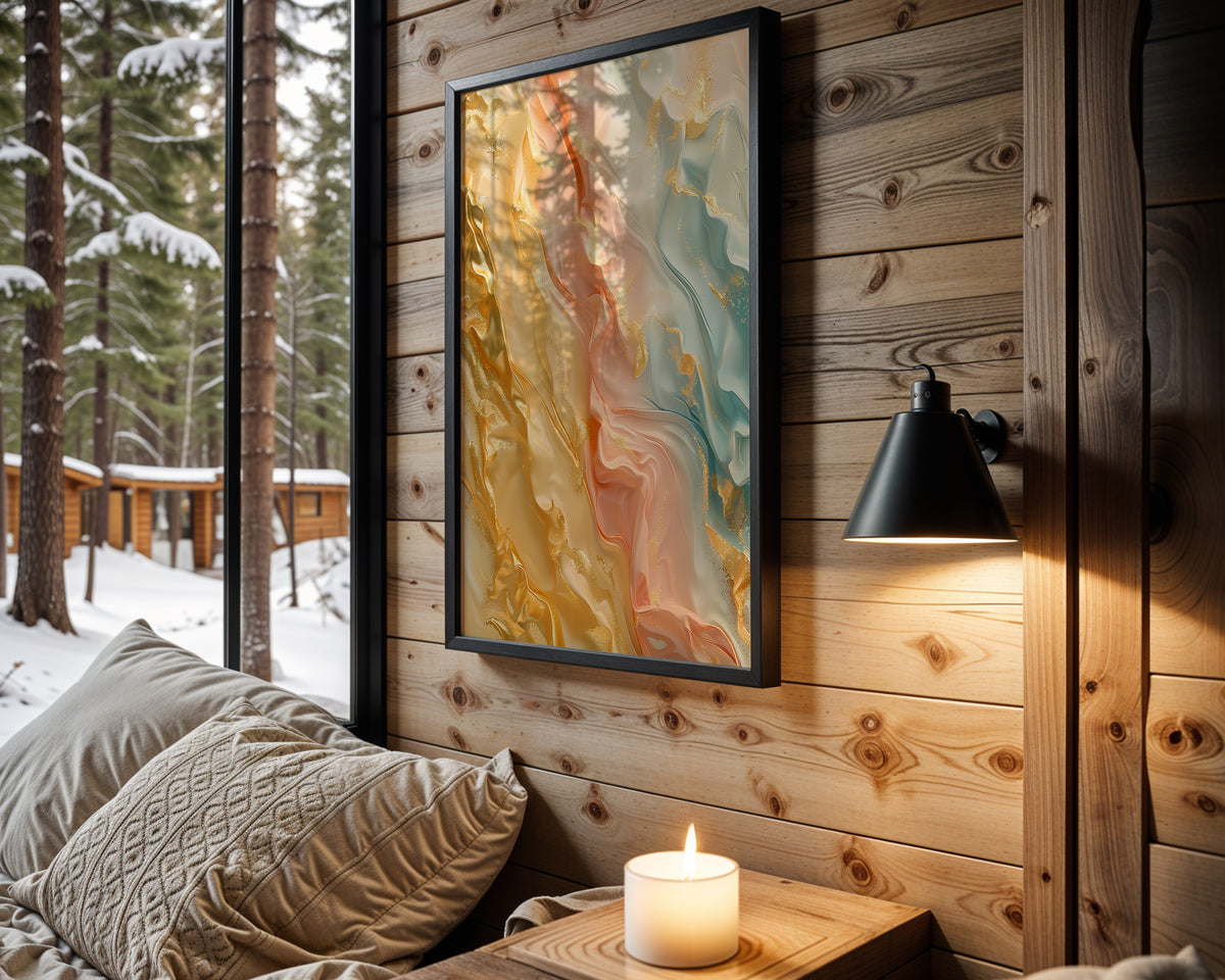 Rainbow Pastel Gold Flow - Wall View