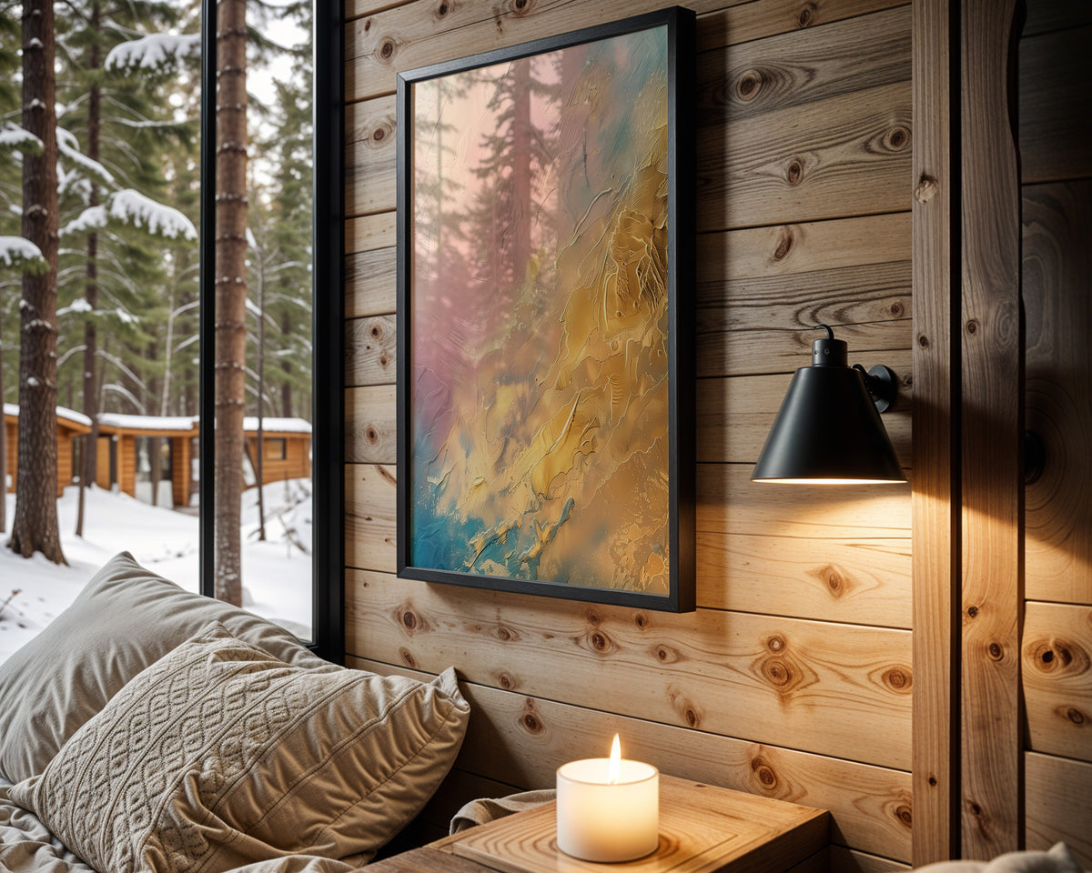 Pink Yellow Teal Gold Patina - Wall View