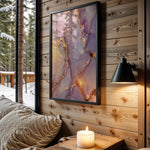Lavender Pink Gold Marble Map - Wall View