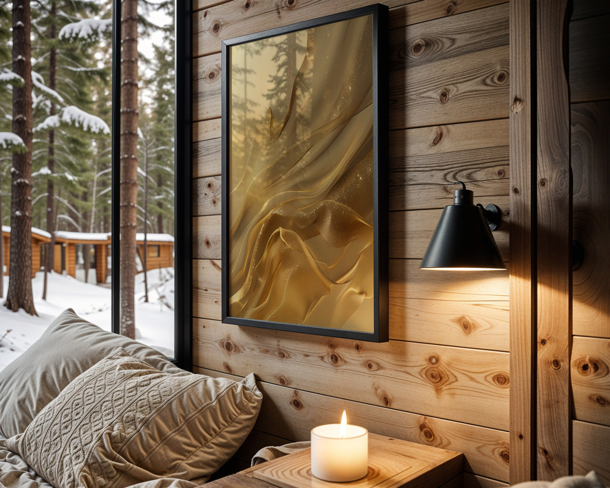 Pure Gold Silk Folds - Wall View