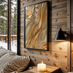Caramel Gold Silk Waves - Wall View