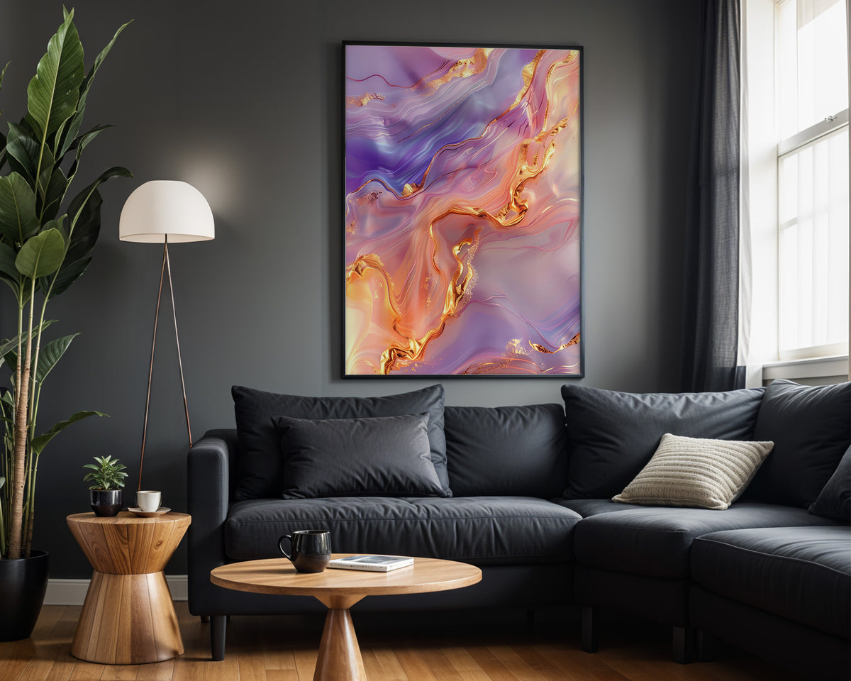 Pink Purple Orange Gold Lava - Alt Wall View