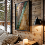 Pink Sage Mustard Gold Triangle - Wall View