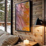 Lavender Pink Gold Sunset Marble - Wall View