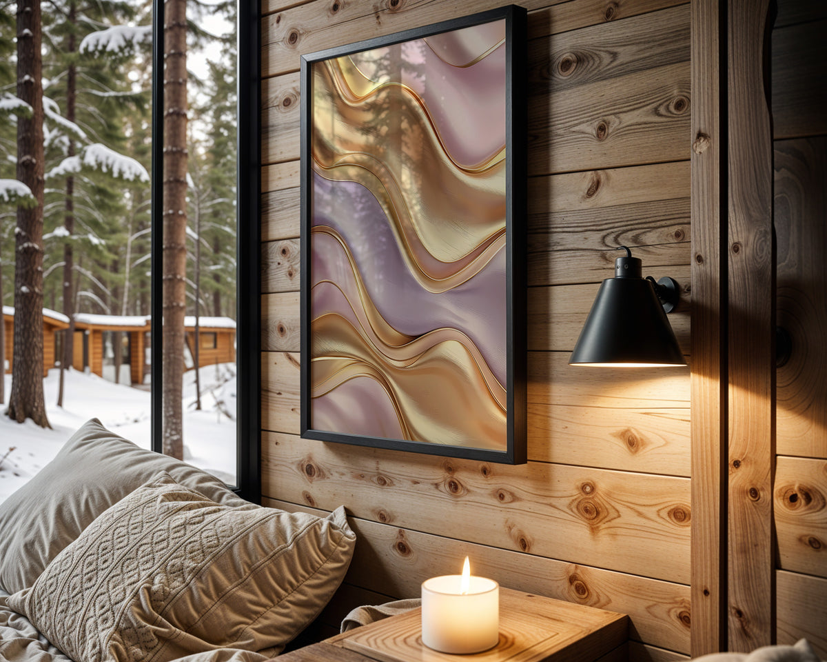Pink Gold Champagne Silk Folds - Wall View