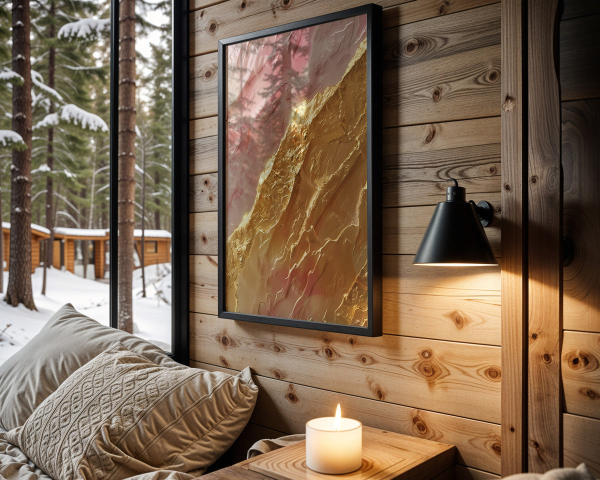 Pink Gold Mountain Marble - Wall View