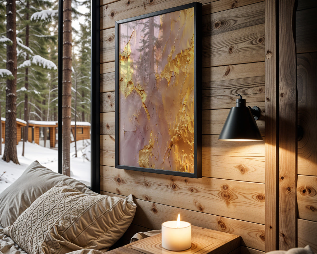 Pink Gold Lava Crackle - Wall View