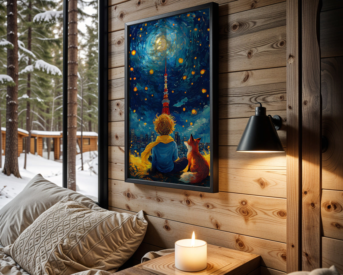 Little Prince Eiffel Night - Wall View