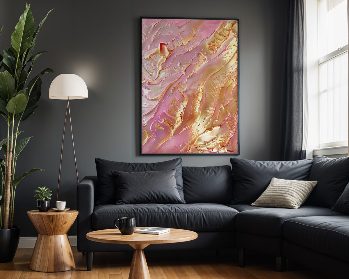 Pink Gold Coral Lava - Alt Wall View