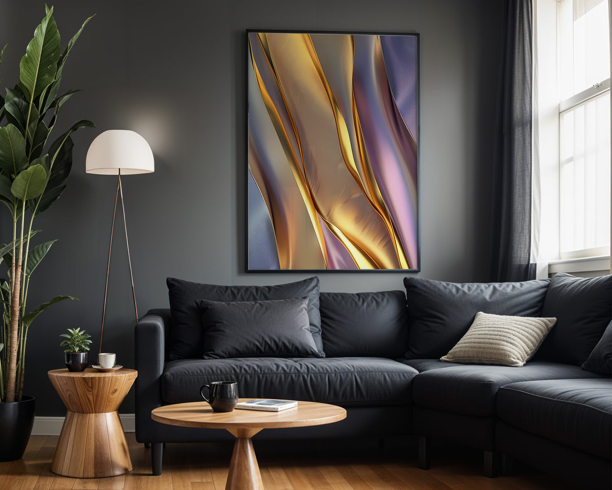 Bronze Lavender Gold Silk - Alt Wall View