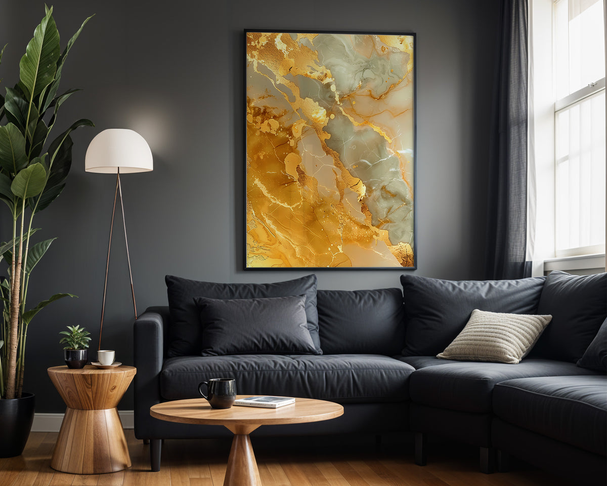 Mustard Sage Gold Marble - Alt Wall View