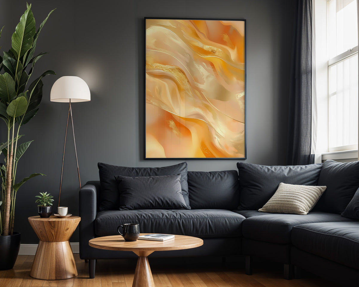 Yellow Cream Gold Wave - Alt Wall View