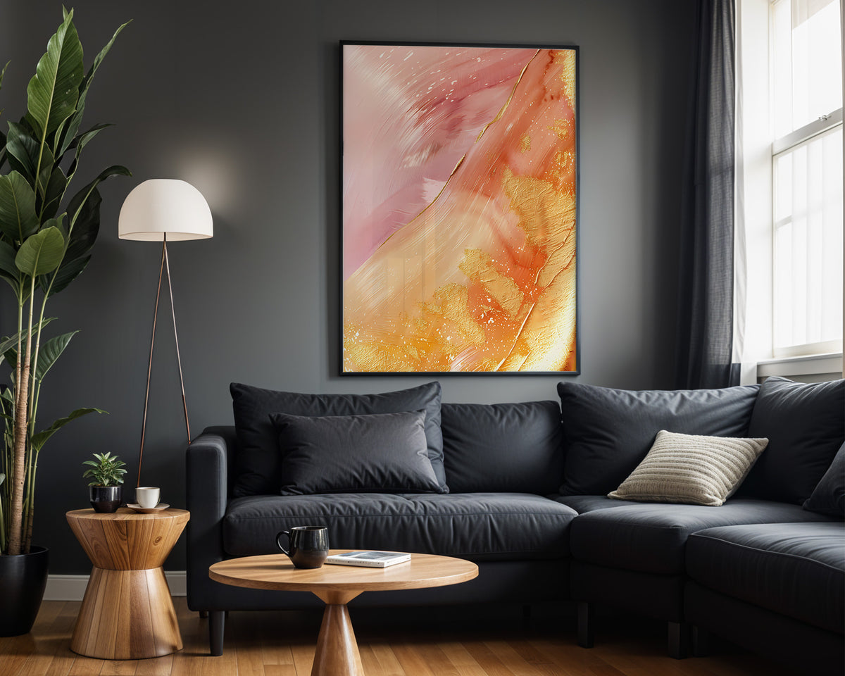 Pink Orange Gold Splash - Alt Wall View