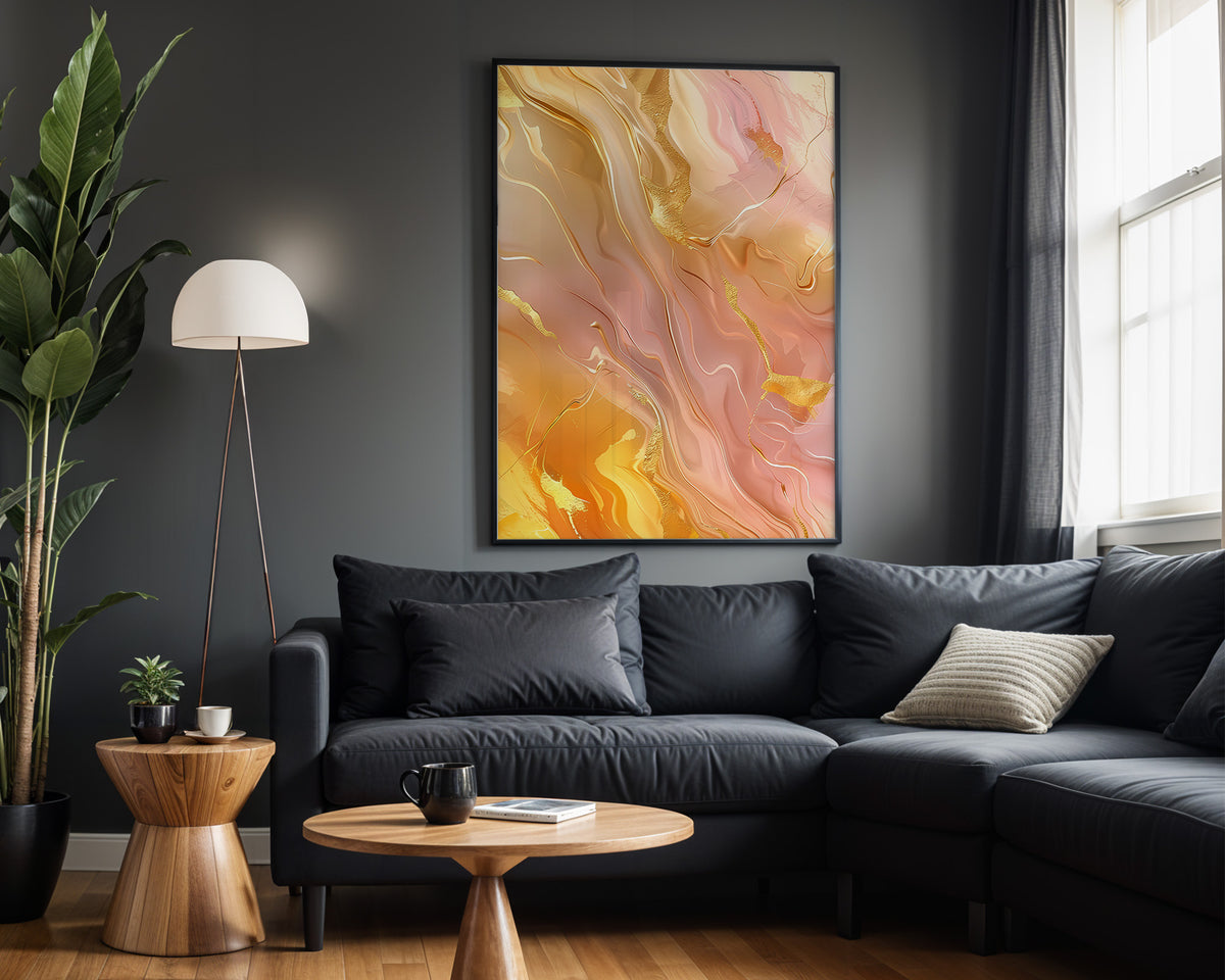 Peach Pink Gold Lava - Alt Wall View