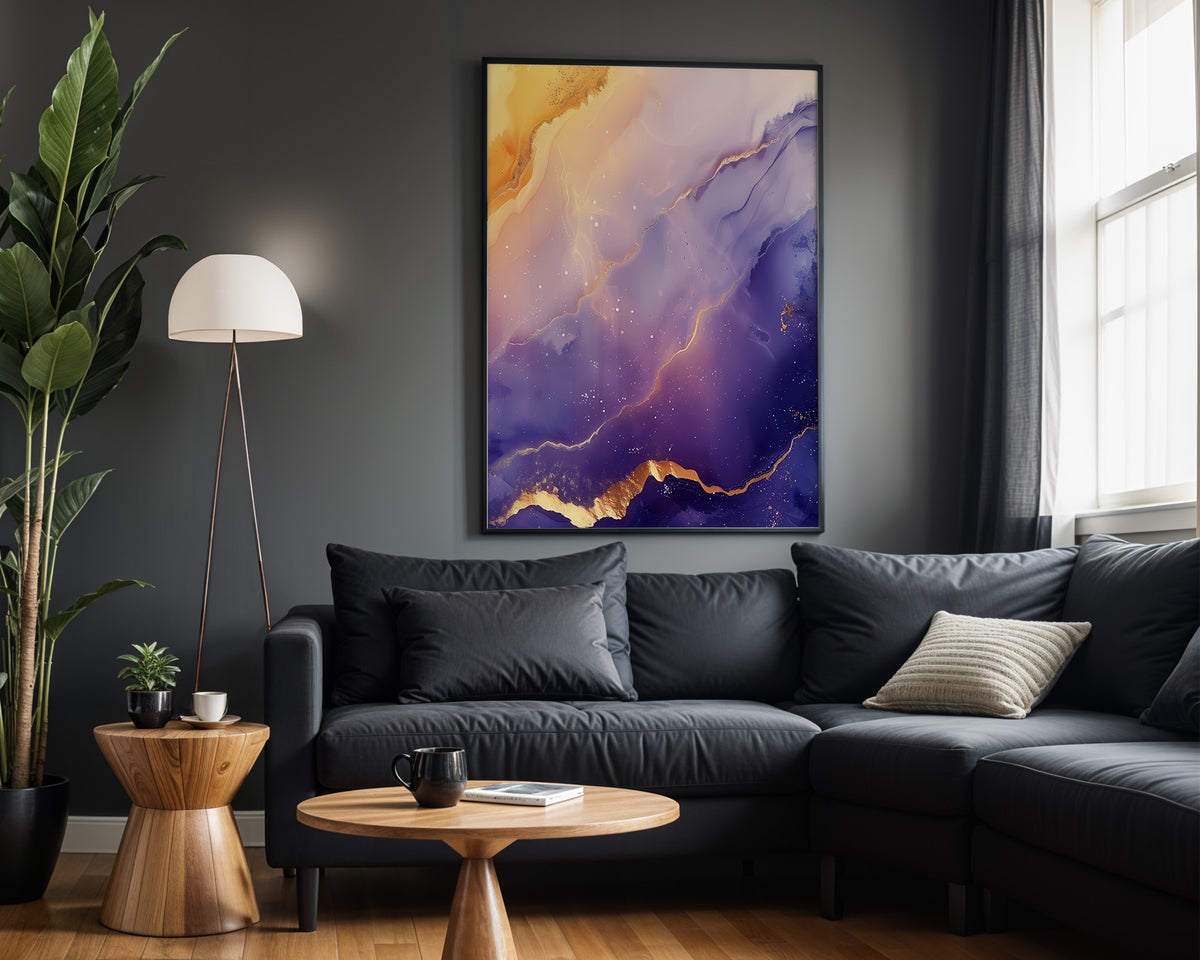 Purple Gold Marble Coast - Alt Wall View