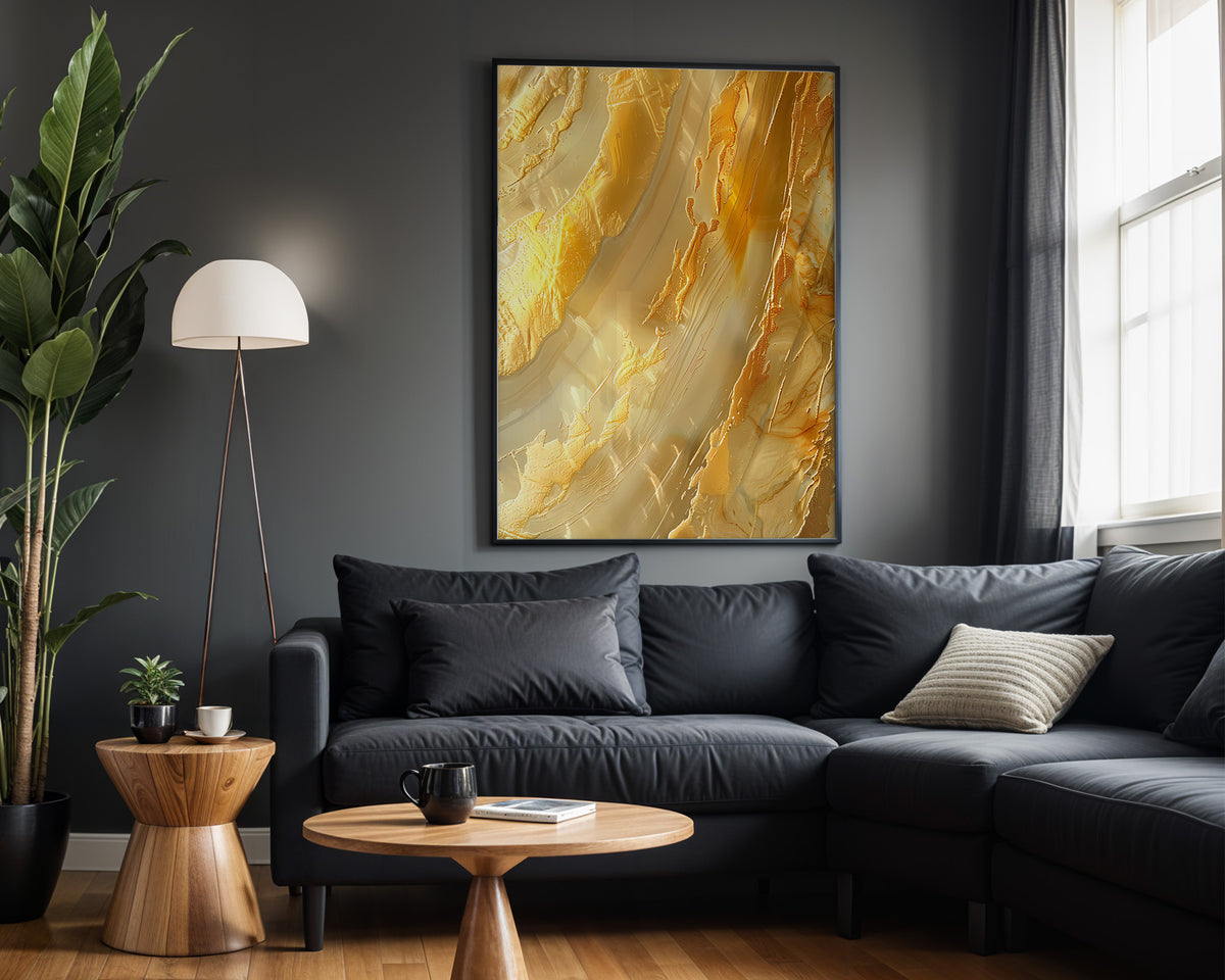 Sage Mustard Gold Marble - Alt Wall View