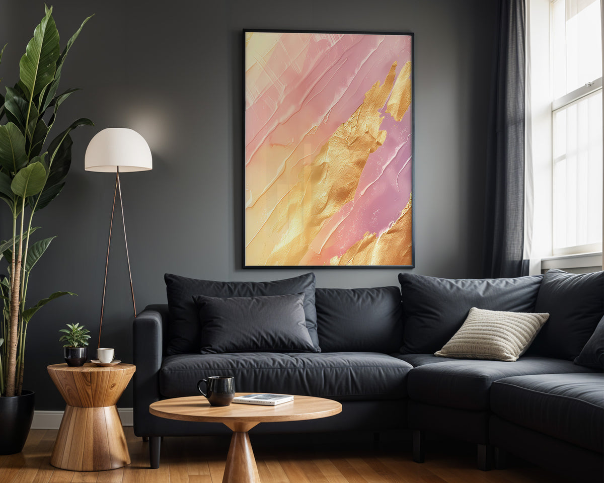 Pink Gold Pastel Brush - Alt Wall View