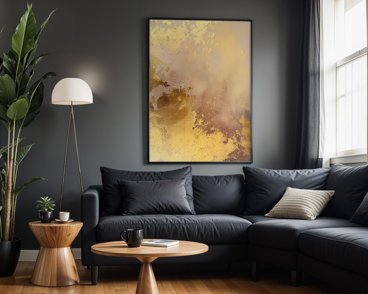 Mustard Pink Gold Splatter - Alt Wall View