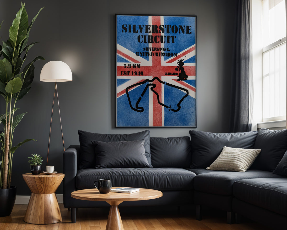 Silverstone Circuit Stencil - Alt Wall View
