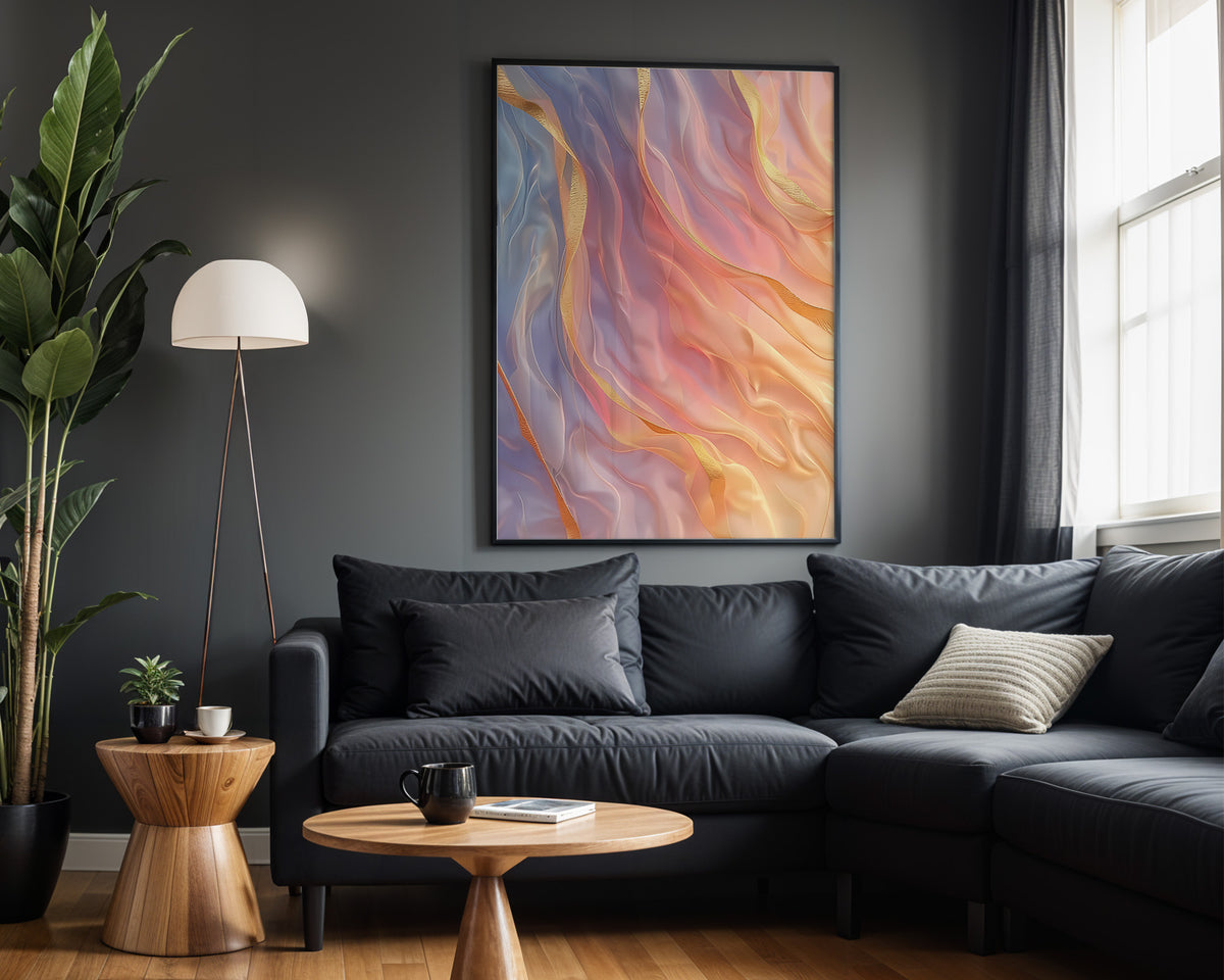 Coral Lavender Gold Flames - Alt Wall View