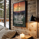 A New Beginning motivational wall art – main room view
