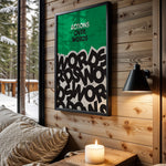Actions Over Words motivational wall art – main room view