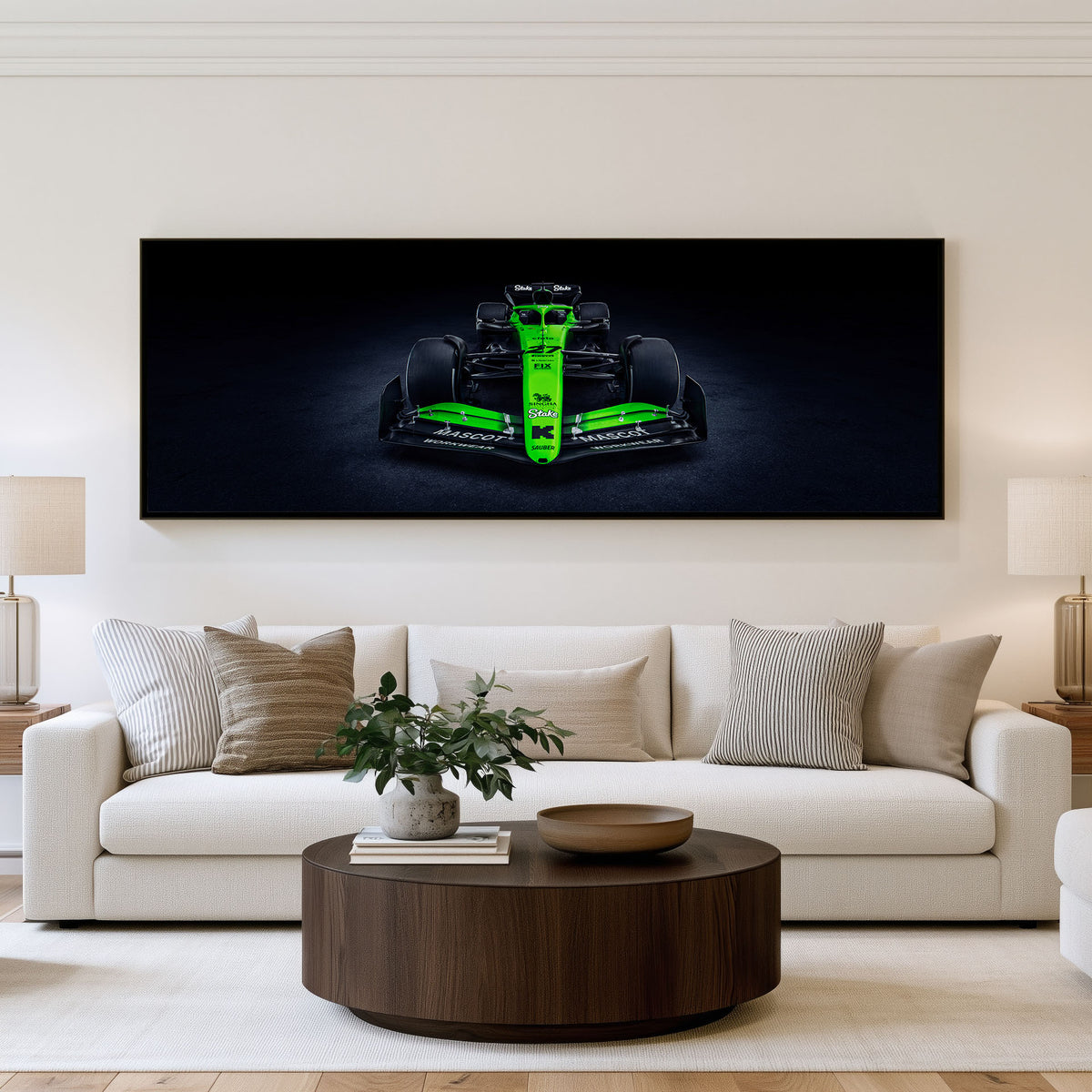 Apex Hunter Panoramic Formula 1 Wall Art shown in a living room