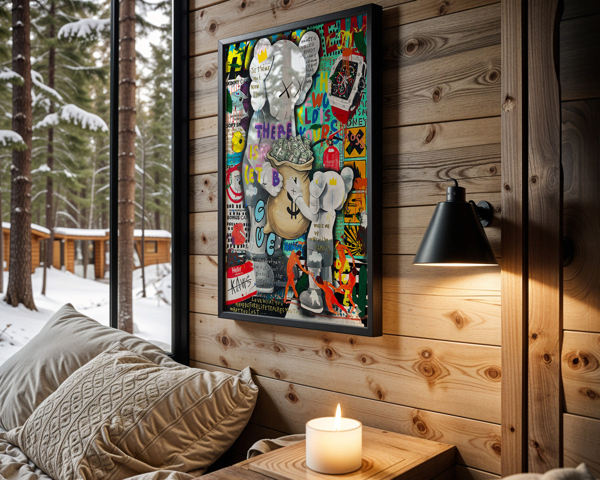 Bag Season wall art in cabin interior