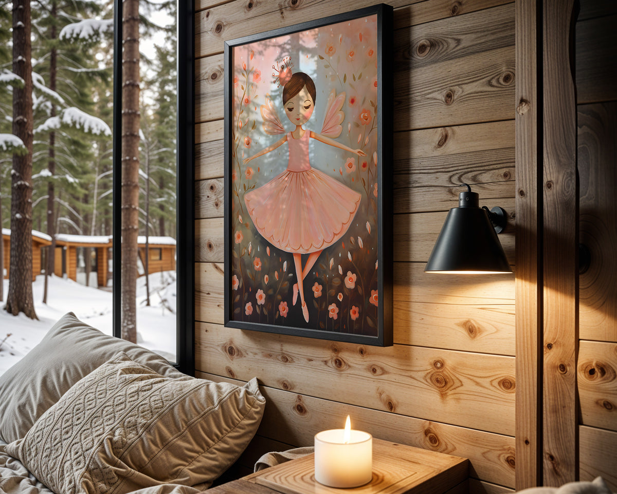 Ballet Daydream kids nursery wall art – main room view