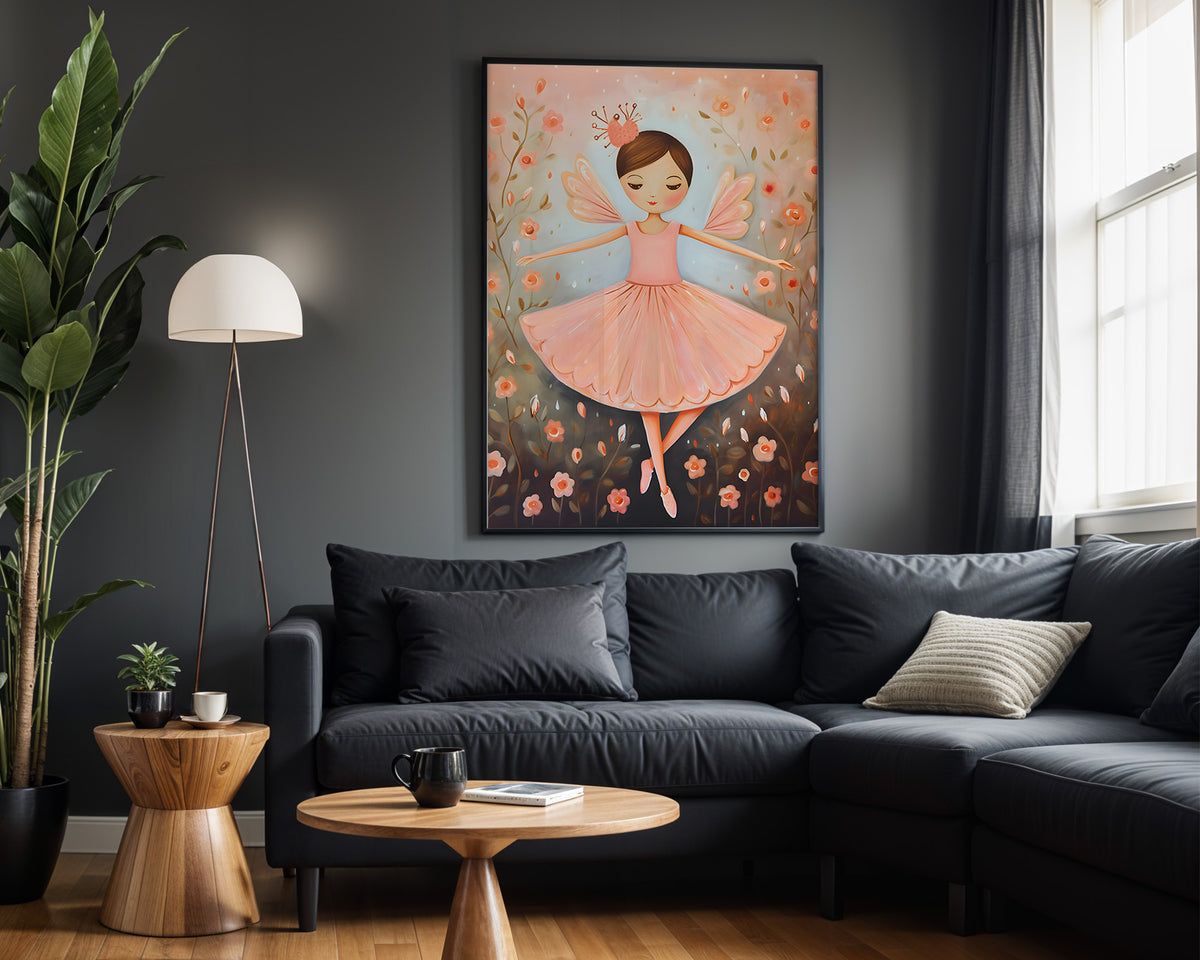 Ballet Daydream kids nursery wall art – alternate room view