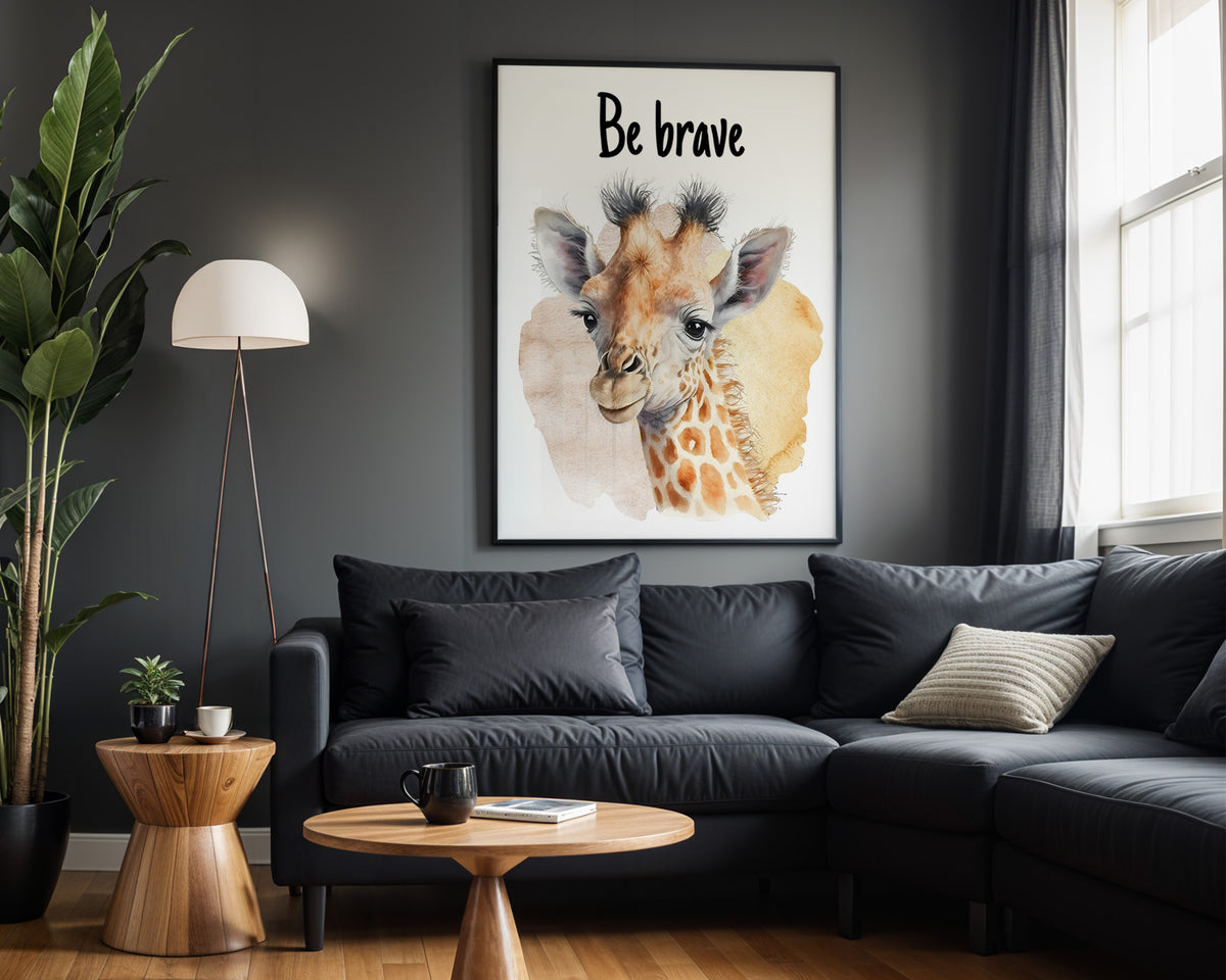 Be Brave Little One kids nursery wall art – alternate room view