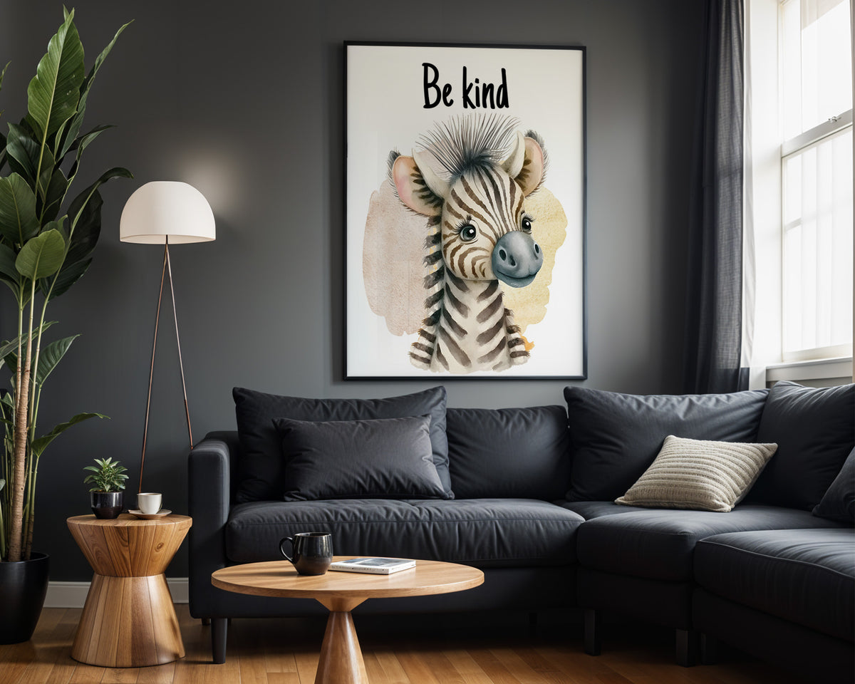 Be Kind Little One kids nursery wall art – alternate room view