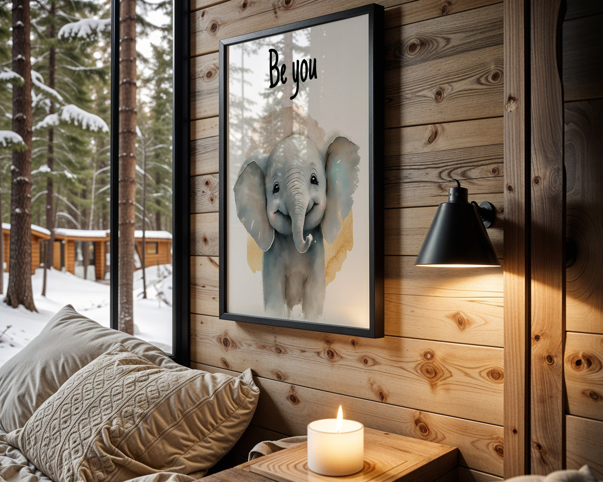 Be You Little One kids nursery wall art – main room view