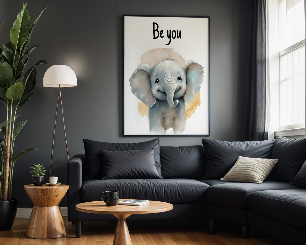 Be You Little One kids nursery wall art – alternate room view
