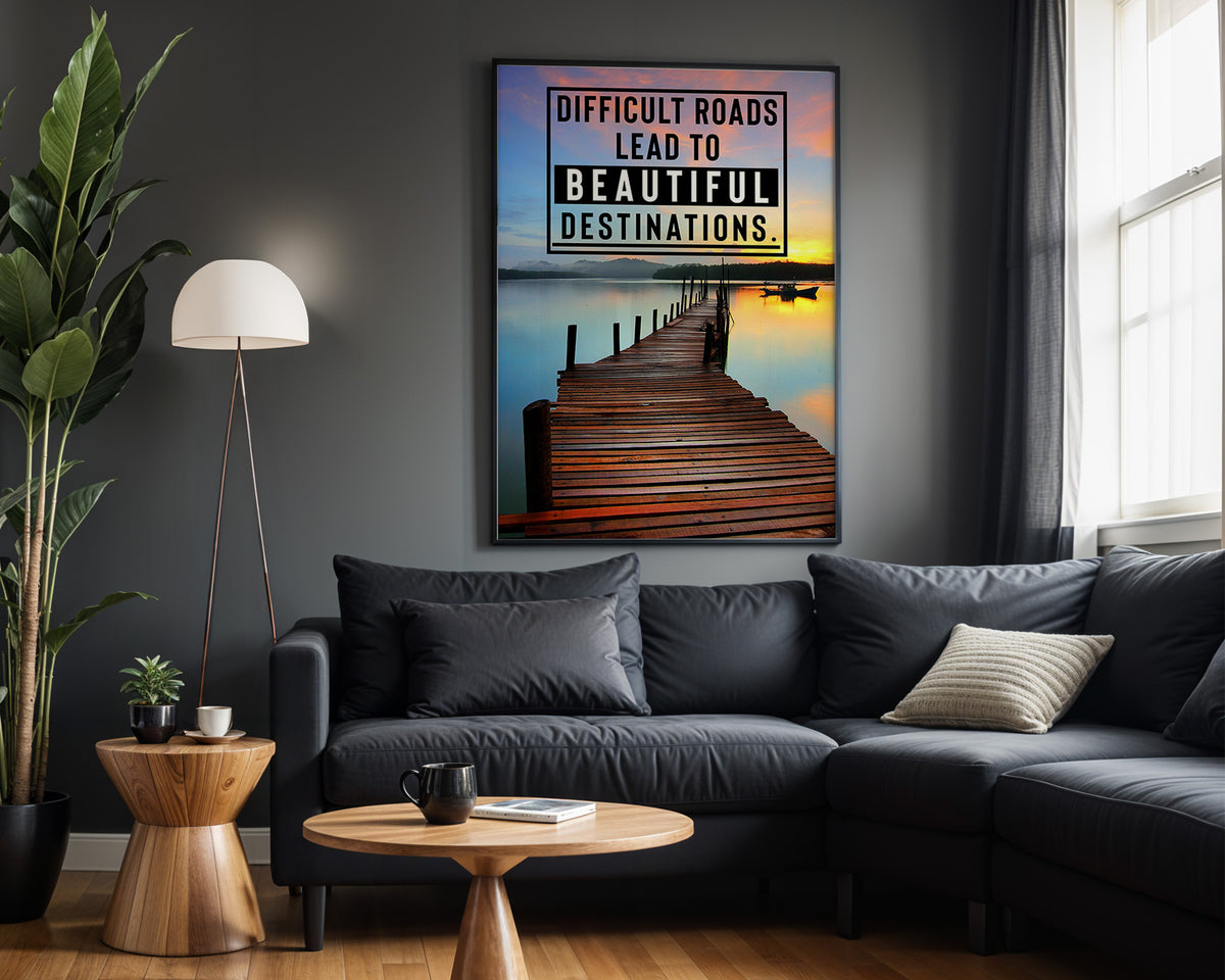 Beautiful Destinations motivational wall art – alternate room view