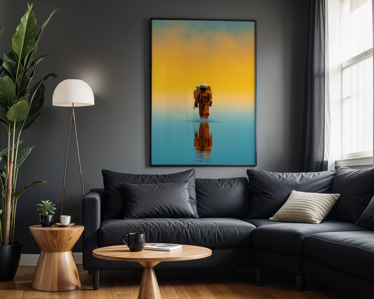 Beyond the Horizon motivational wall art – alternate room view