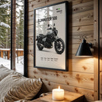 Kawasaki Eliminator 500 motorcycle wall art in a black frame