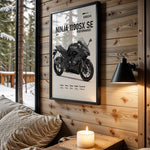 Kawasaki Ninja 1100SX SE Performance motorcycle wall art in a black frame