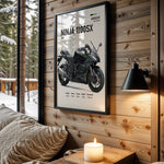 Kawasaki Ninja 1100SX motorcycle wall art in a black frame
