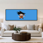 Goku Blue Sky Panoramic Wall Art shown in a living room