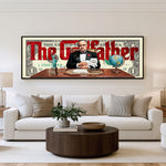 Boss Money Panoramic Wall Art shown in a living room