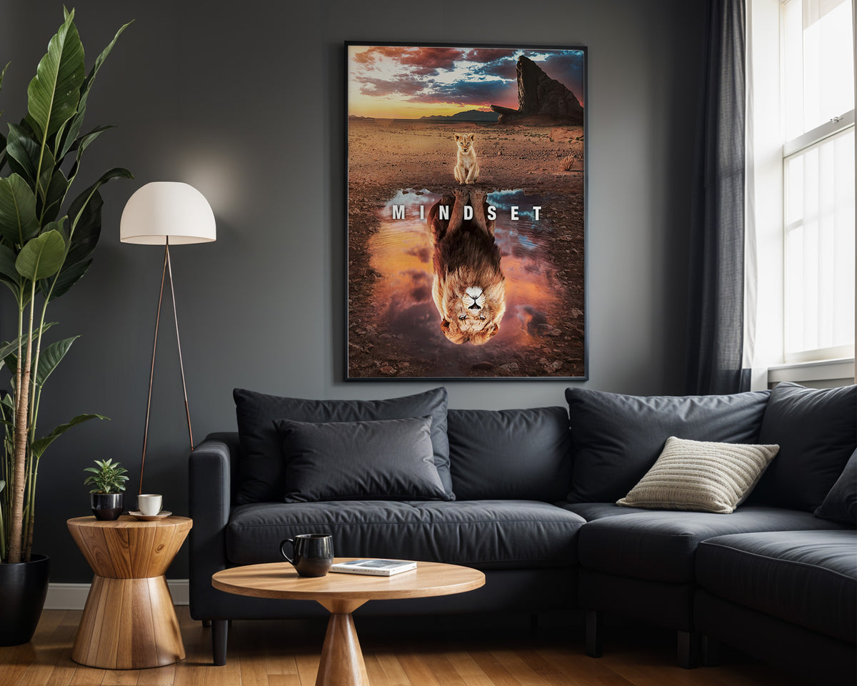 Built by Mindset motivational wall art – alternate room view