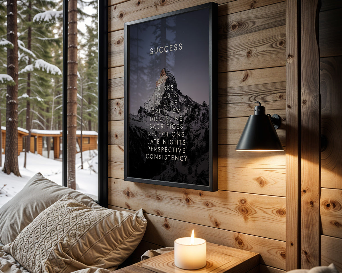Built on Consistency motivational wall art – main room view