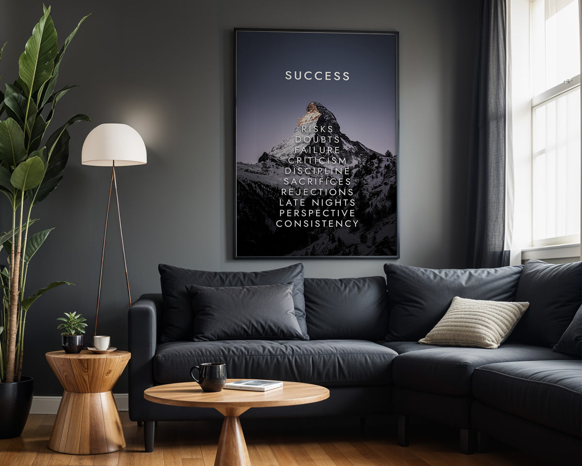Built on Consistency motivational wall art – alternate room view
