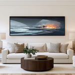 Burning Horizon Panoramic Wall Art shown in a living room